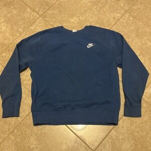 Nike Mens Club Fleece Crewneck Sweatshirt Marina Blue M Blue Royal